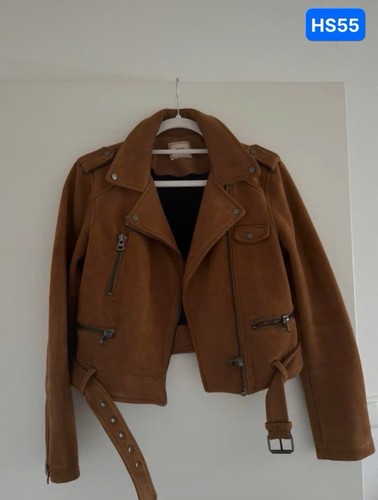 Damen bikerjacke braun kurz - braun,