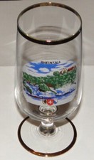 Bierglas mit Aufdruck " Rheinfall " 275 ml mit Goldrand Sammler Werbung Andenken