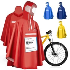 Regenponcho Fahrrad wasserdicht - Regencape mit Reflektoren & Sichtfenster