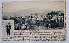 AK Baden - Baden, Rundblick v. Hotel & Café Restaurant Panorama, 1901 frankiert