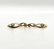 Gelbgold Blautopas Ohrhänger