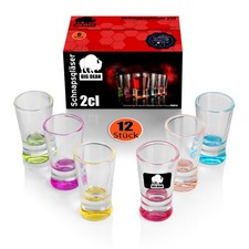 12x farbige Schnapsgläser robuste Shotgläser 2cl in Geschenkbox Gastro Qualität