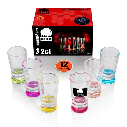 12x farbige schnapsgläser 2cl - 12x,