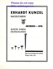 Nagelfabrik Kunzel XL 1928 Deutsche Anzeige Bayern Werbenägel
