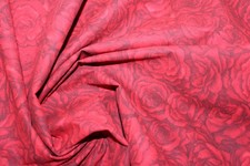 1 Lfm leichter Jeansstoff 4,00€/m² Rosenmuster DE3