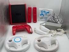 Nintendo Wii Konsole Slim Rot + Mario Kart 2 Spieler Set Rennen + 5 Controller 