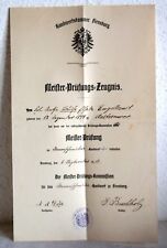 Handwerkskammer Flensburg - MEISTER-PRÜFUNGS-ZEUGNIS - Damenschneiderin von 1919