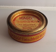Blechdose alt leer Maggi Fleischbrüh-Würfel 12 Würfel 50 Pfg.
