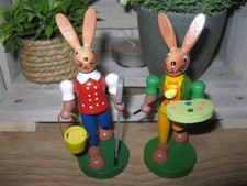 2 Hasen Osterhasen mit Eimer