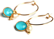 Creole Perle Chalzedon Ohrring