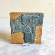 Vintage Vijay Primus Herd Werbemittel Metall Holz Druckstempel Farbe WN314