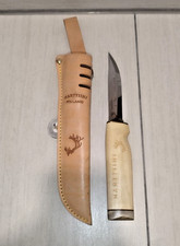 J.Marttiini SUOMI Messer mit Kohlenstoffstahl, Holzgriff, Lederscheide - Finland