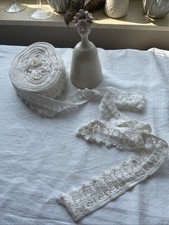 alte Spitze Borde Spitzenabschluß für Gardinen echt Shabby Chic mit Glitzer