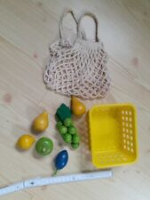 Haba Holzfrüchte Netz Kaufladen Spielzeug Birne Spielzeugküche Trauben Massiv 