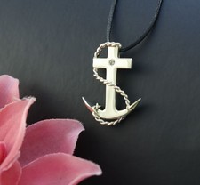 Solitär Diamant Anker Anhänger in 585er / 14 Karat Gelb Gold Wert 500 €