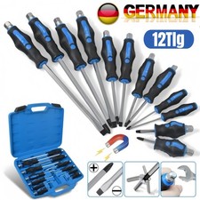 Schraubendreher Schraubenzieher Set 12TLG KREUZ& SCHLITZ Werkzeug Satz im Koffer