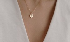 Edelstahl Halskette Sonne Plättchen Kette Filigran Damen Schmuck