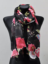 XXL Langschal Langer Schal Halstuch Tuch Halstücher Damenschal Rosen Elegant Neu