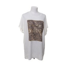 Amisu, Top, Größe: XL, Weiß/Braun/Gold, Elasthan/Viskose, Print, Damen #SNl