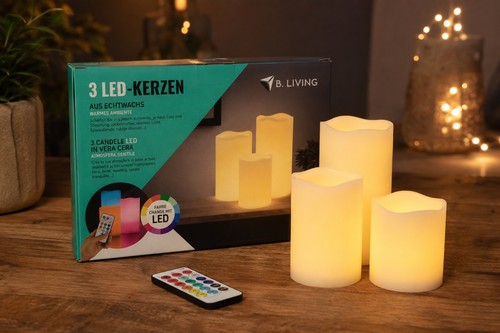 Set echtwachskerzen led - set,