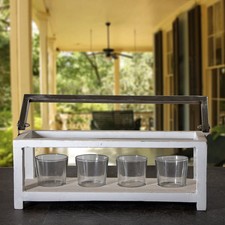 Laterne aus Holz, 4er