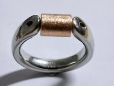 Tipit S - massive eismattierte Sterlingsilberwalze / 18kt roségoldplattiert