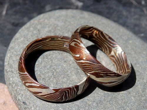 Trauringe mokume gane shakudo - trauringe,