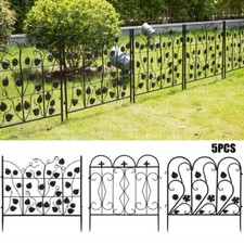 5tlg. Zaunelemente Set Gartenzaun Schmuckzaun Rostfrei Metallzaun Verzinkt NEU 