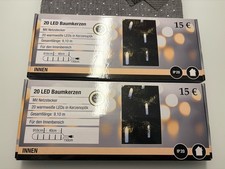 2x 20 LED Baumkerzen  Lichterkette Warm Weiß Weihnachtsbaum Beleuchtung
