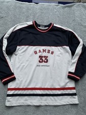 Pullover Shirt Funboard Langarm Weiß Blau Größe 152