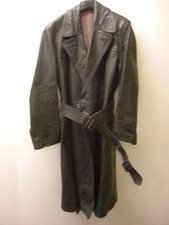alter Ledermantel grau für Oldtimer Krad Motorrad etc. etwa Gr. 48/50