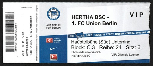 Ticket 2012 hertha - ticket,