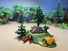 Playmobil 4204 Dachs- und Fuchsbau KOMPLETT  Natur Baum Bäume Tannen Wald Tiere