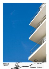 Plakat -  Bauhaus Dessau - Gebäude / Balkone vom Prellerhaus / F1