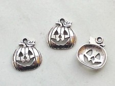 5x Anhänger Kürbis 18x16mm Charm Gothic Halloween Schmuck Deko Armband Bastel