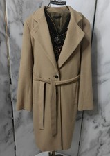 Hugo Boss Mantel braun beige Gr 44 Angora Wolle Old Money Stil Coat Jacket Luxus