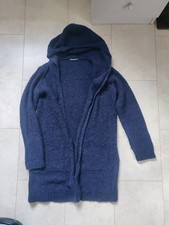 BLIND DATE Strickjacke mit Viskosemix Shirt Gr. M /38-40 blau Kapuze 