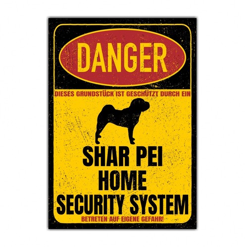 Shar pei faltenhund - faltenhund, schild