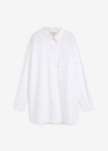 Longbluse aus reiner - , baumwolle