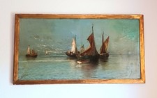 G. Seifert - Segelboote mit Fischern i.d. Abendsonne um 1890 * Öl auf Leinwand