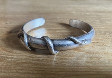 Silber 925 Armreif mit Schlange -Für Schmale Handgelenke- Massive Design