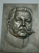 Bronze, Relief,Paul von Hindenburg, Fürst Stolberg Hütte,monogrammiert,Ilsenburg