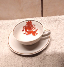 SCHÖNE ALTE MOKKA TASSE HANDGEMALT GEMARKTET  Krone und R