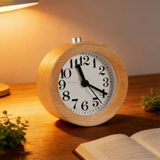 Holz Wecker analog ohne Ticken