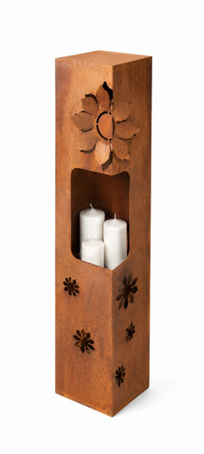 Rostsäule blumen motiv - rostsäule, 3d