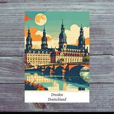 Retro Postkarte Dresden –