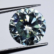 Hellblau Grün 2,35 Ct Moissanit 8 MM Rund Atemberaubend ZERTIFIZIERT Lose...