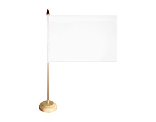 Tischflagge einfarbig weiß - einfarbig,