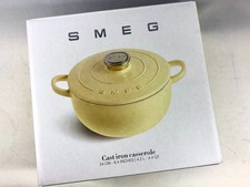 SMEG Gusseisentopf cremefarben