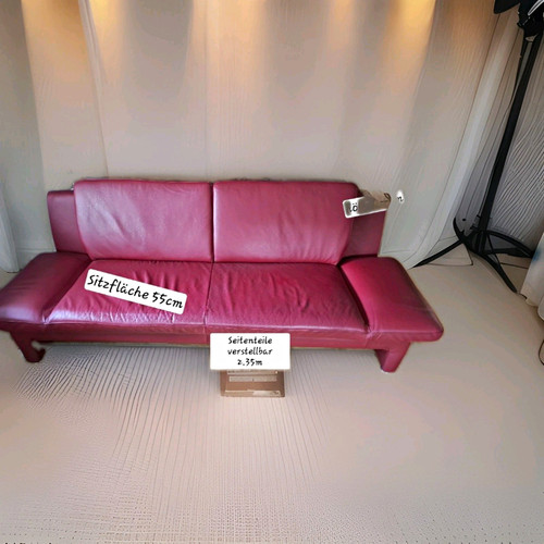 Rotes leder sofa sitzer 35 - sofa, 3-sitzer